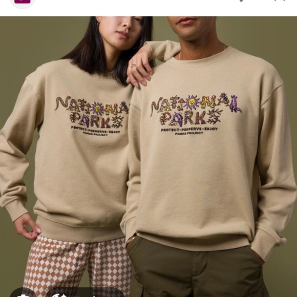 Parks Project Other - Parks Project Unisex - National Parks 90s Crewneck Sweater in khaki